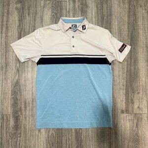 FootJoy Men's Blue and White Polo Shirt